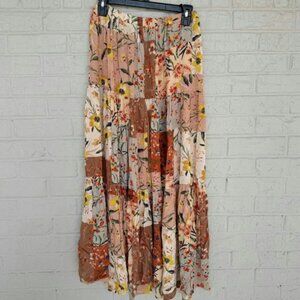 Floral Patchwork Maxi Skirt